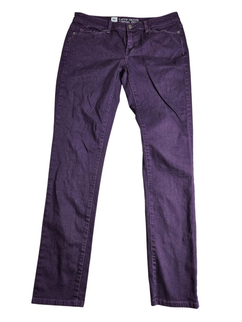 Mossimo Supply Co. Curvy Skinny Jeans‎ Womens 8 Purple Dark Wash Stretch Denim